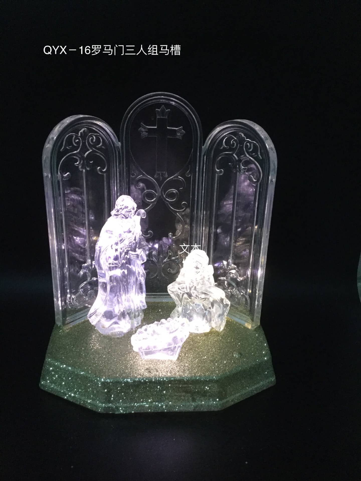 白燈工藝禮品羅馬門人物組圣誕禮品廠家QYX-003